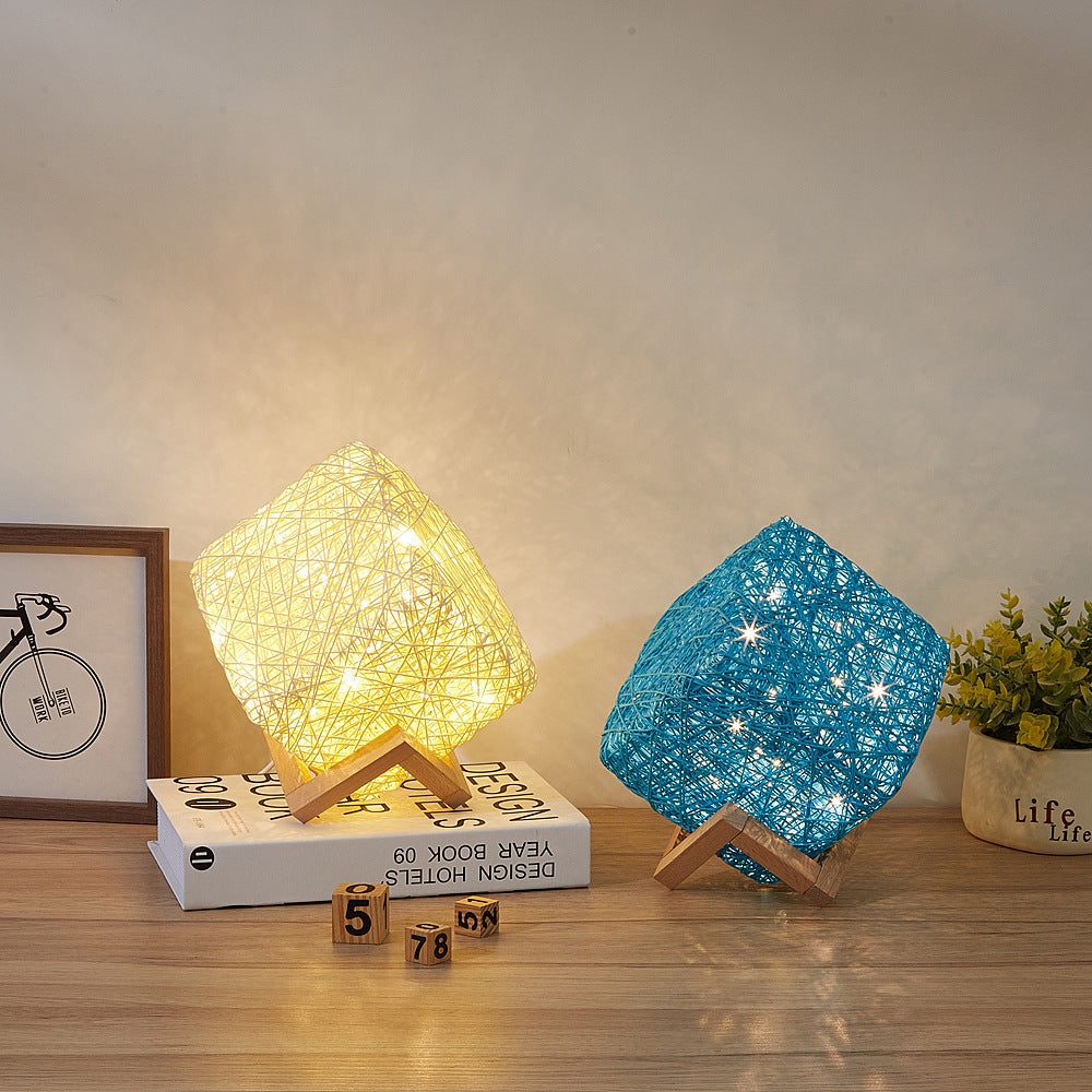 Hand Knitted Cube Lamps