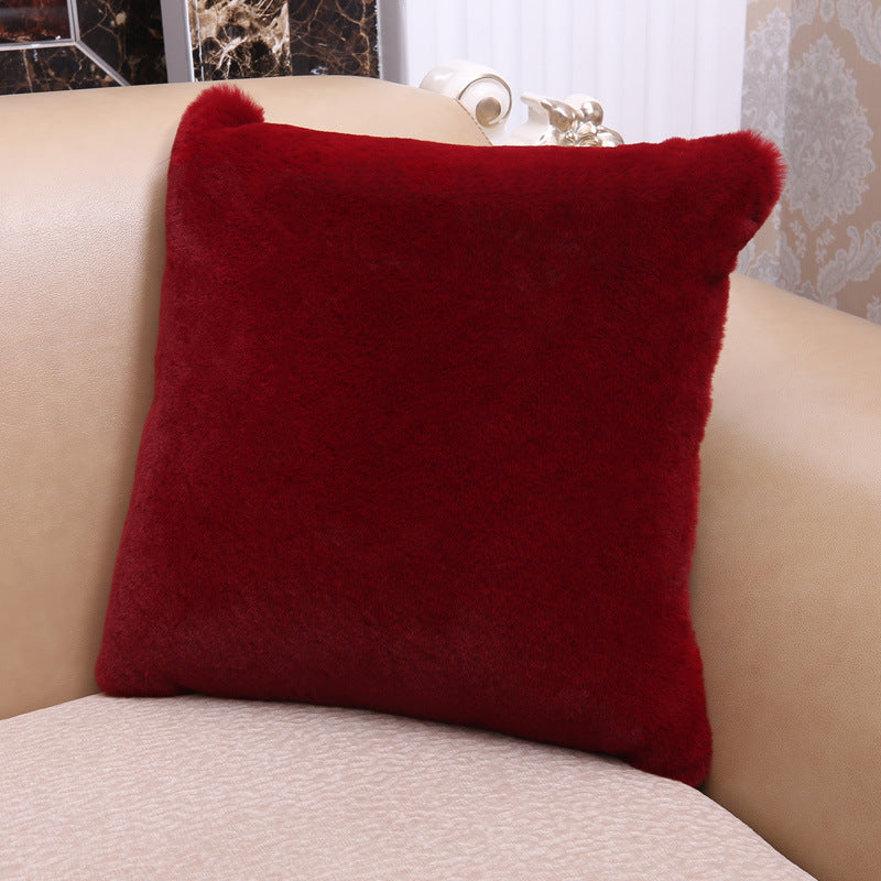 Short Hair Throw Pillow Cover