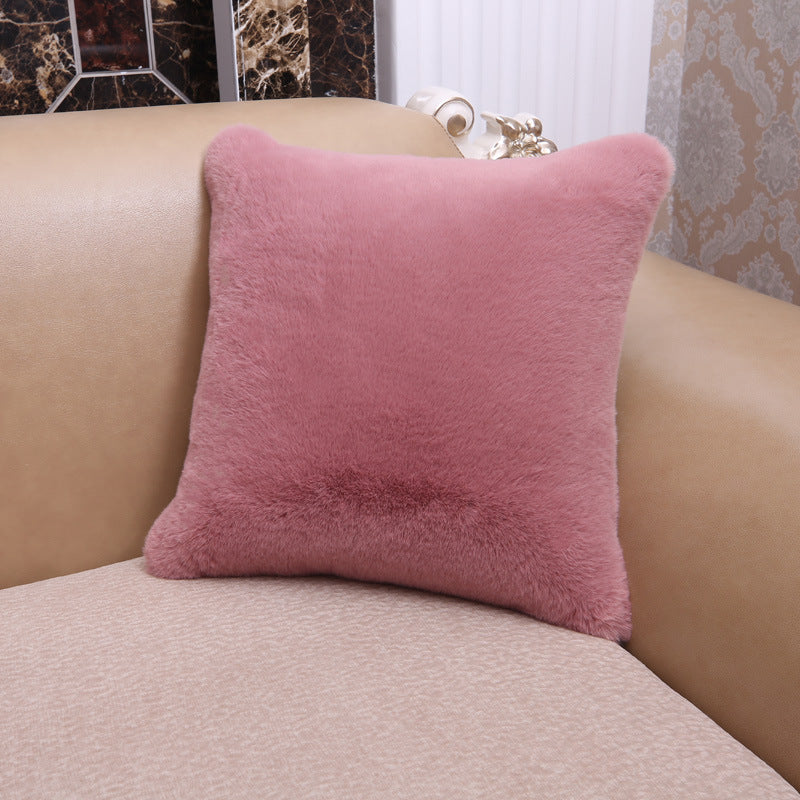 Short Hair Throw Pillow Cover