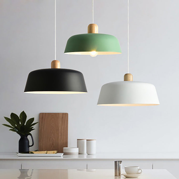 Nordic Wooden Kitchen Light Bulb Pendant