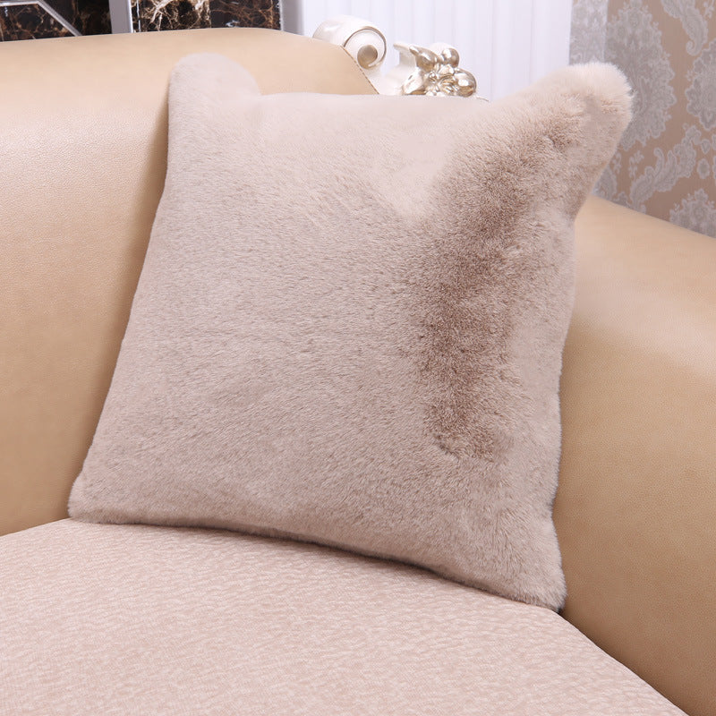 Short Hair Throw Pillow Cover